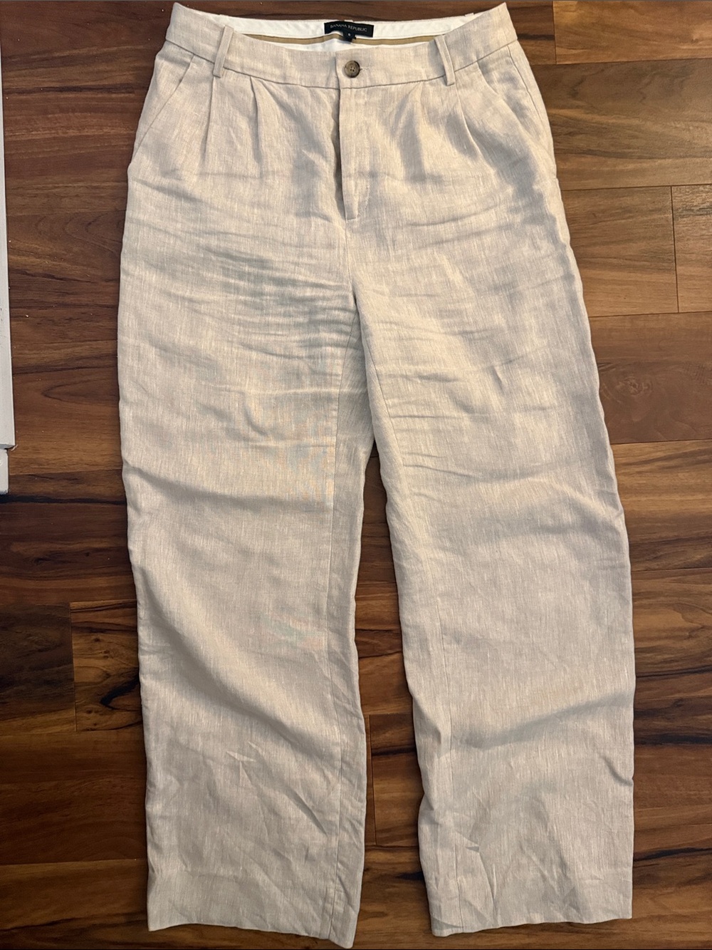 Wide-Leg Linen Pants in Natural